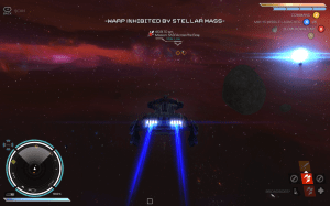 Rebel Galaxy automatically brings players out of warp speed when they draw near bodies that could damage their ship.